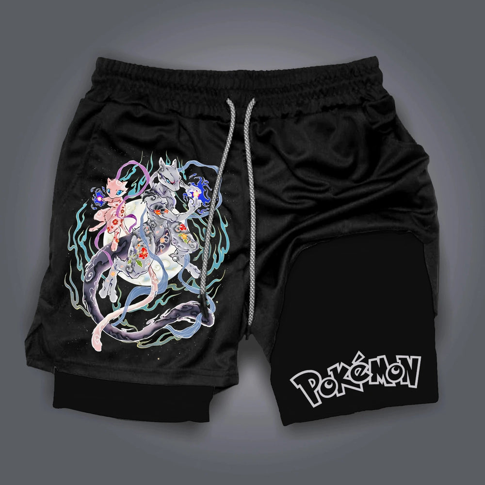 Pokémon Pikachu & Gengar Double Layer Shorts – Premium Breathable Sports Pants for Men 6