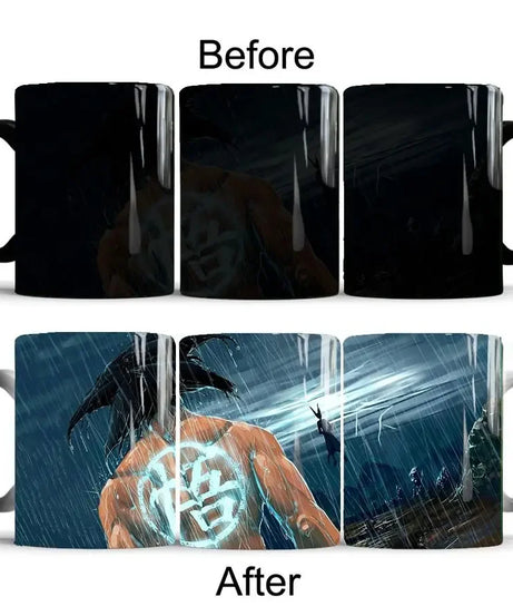 Dragon Ball Goku Color Changing Cup Mug Personalised Magic Mugs Heat Activated Image Photo Coffee Mugs Surprised