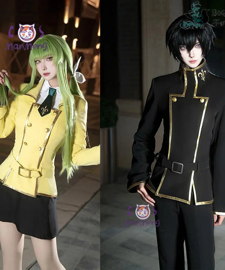 C.C  Cosplay Lelouch Lamp Rouge C.C Costume College Uniform Shirt Pants Dress JK Set Party Halloween Woman Man Outfit