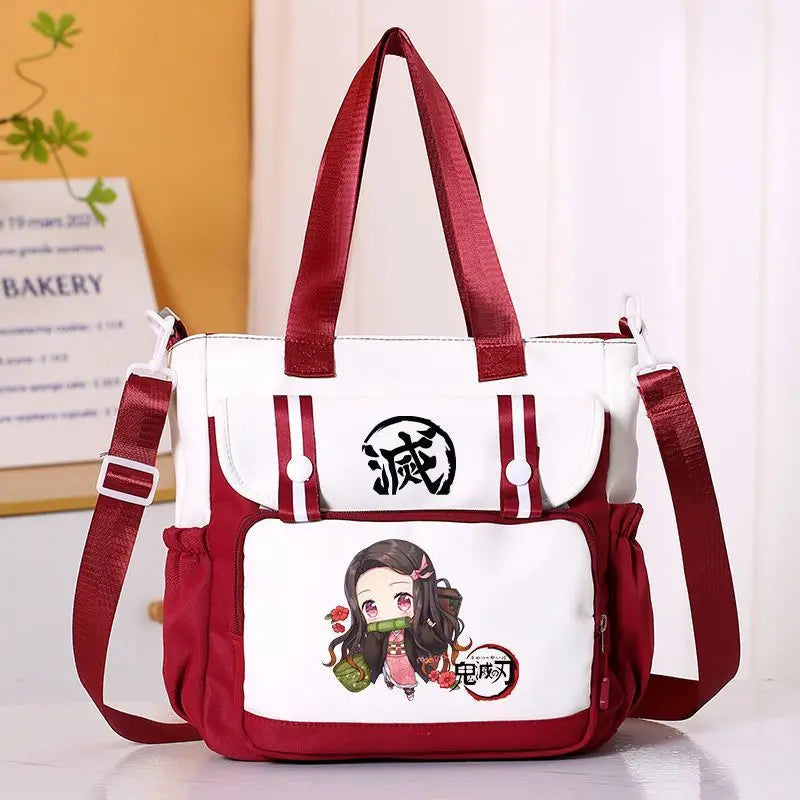 Anime Demon Slayer Kamado Tanjirou New Shoulderbag Men Women Crossbody Bags Student Fashion Large Capacity Handbag Holiday Gifts
