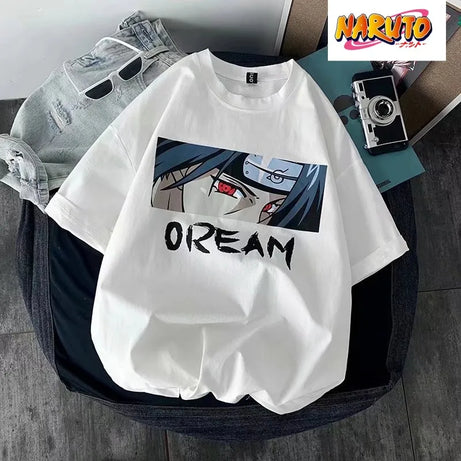 Hot Anime NARUTO T-Shirt Pure Cotton Short Sleeve Fashion O-Neck Tops Casual Loose Print Short Sleeve Clothes Gift