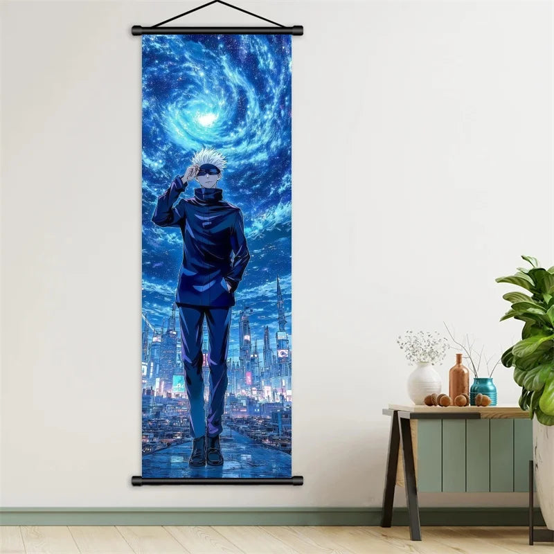 Anime Jujutsu Kaisen Gojo Satoru Hanging Scroll – Fabric Wall Art Poster 3