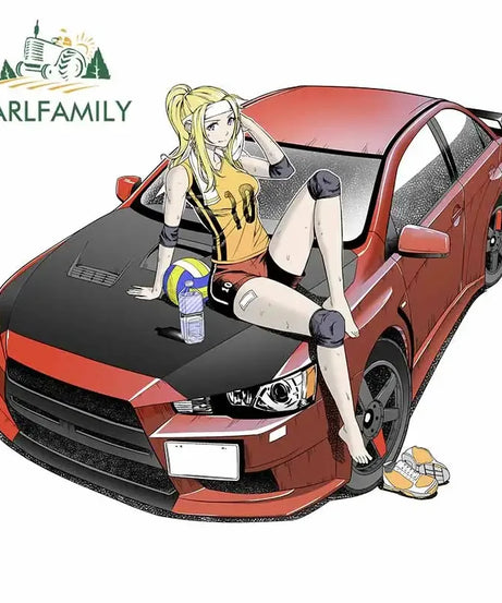 EARLFAMILY 13cm For ILLEGALSTREET X ANIME Window Fine Decal Sunscreen Car Sticker Anime Car Accessories Decoration