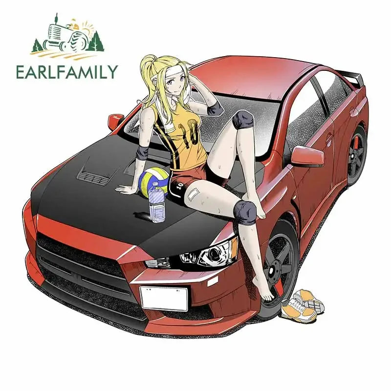 EARLFAMILY 13cm For ILLEGALSTREET X ANIME Window Fine Decal Sunscreen Car Sticker Anime Car Accessories Decoration