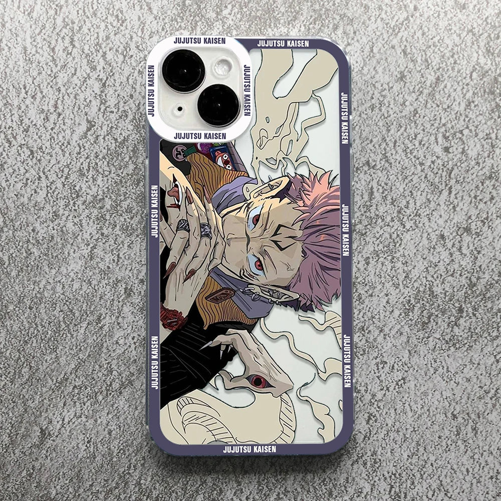 Gojo Satoru Clear Soft Case – Jujutsu Kaisen iPhone 11–16 Pro Max & Plus