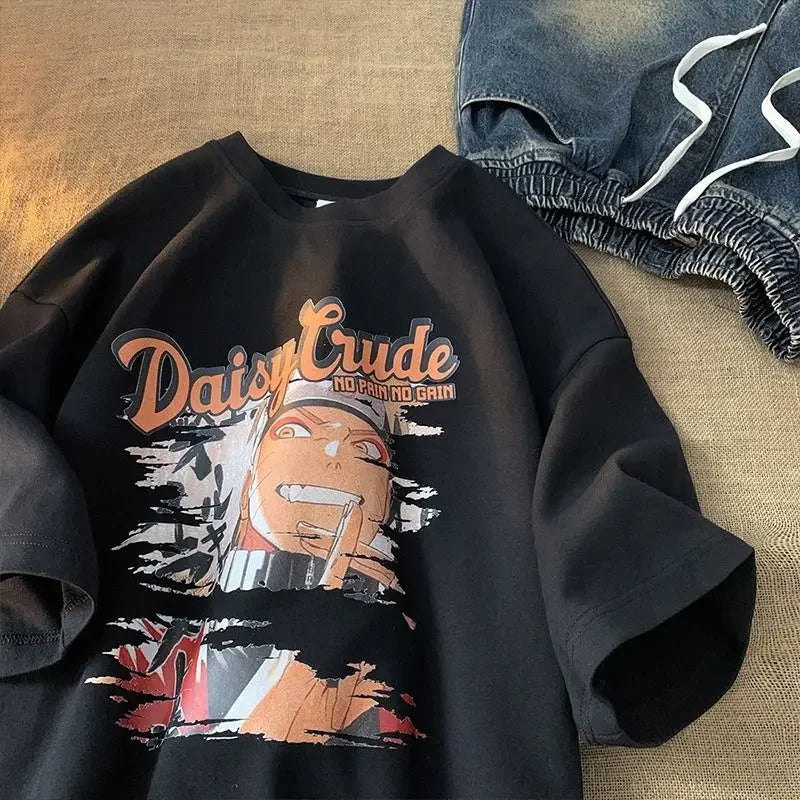 Naruto Ninja T-shirt Clothes Cartoon Print Short-sleeved Summer Tops Hip Hop Fashion Short Sleeve Top Clothes Birthday Gift New