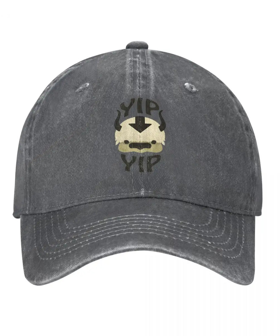 Vintage Yip Yip Appa The Last Airbender Baseball Caps Unisex Style Distressed Washed Snapback Hat Outdoor Gift Caps Hat