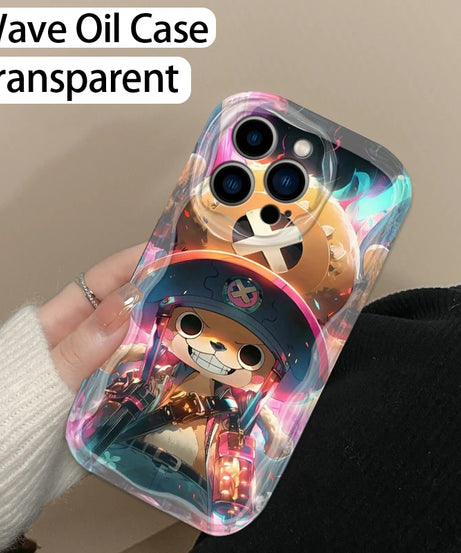 One Piece Anime Chopper Cute For Apple iPhone 15 14 13 12 11 XS XR X Pro Max Plus Wave Oil Back Phone Case