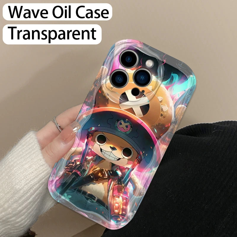 One Piece Anime Chopper Cute For Apple iPhone 15 14 13 12 11 XS XR X Pro Max Plus Wave Oil Back Phone Case