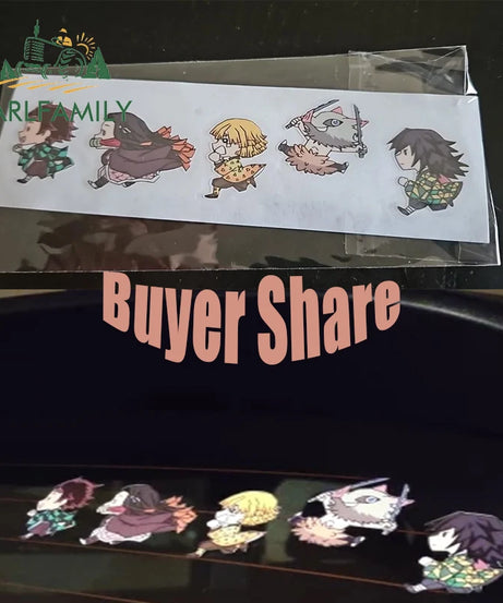 EARLFAMILY 13cm X 3.8cm Anime Running Chibi Car Stickers Trunk Windows Cartoon Decal Personality Kamado Nezuko Car Accessories