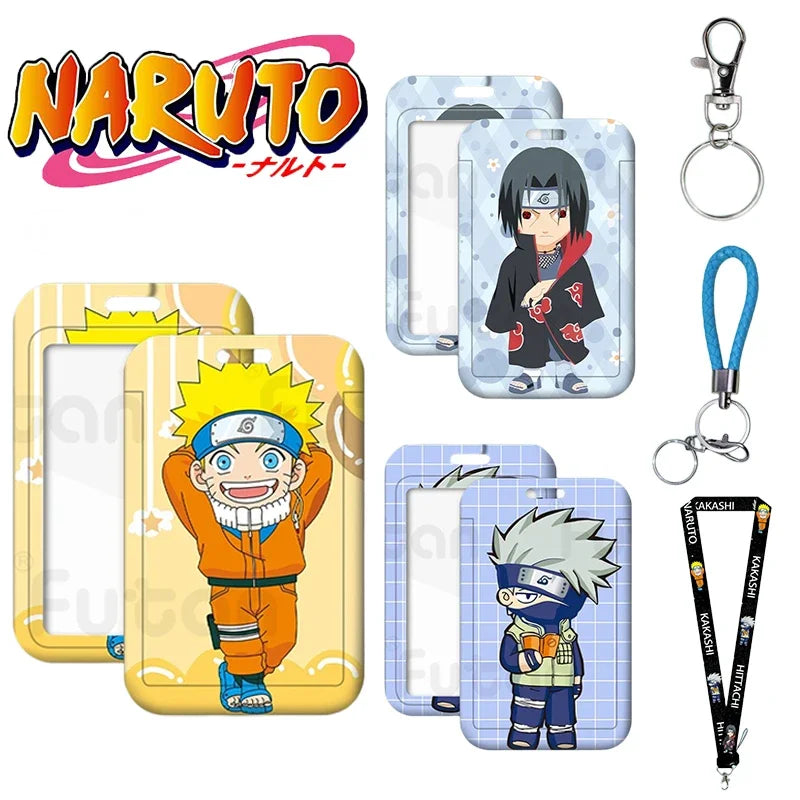 Naruto Kakashi Card Holder Men and Women ID Card Holder Purse Credit CardHolder Business Card Set KeyChain Passport Holder