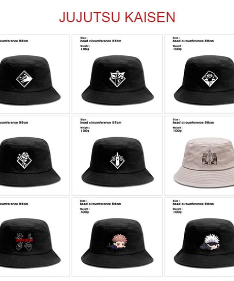 Spell Back To War Sun Protection Hat Bucket Hat Basin Hat, Men's and Women's Outdoor Leisure Travel Hat jujutsu kaisen