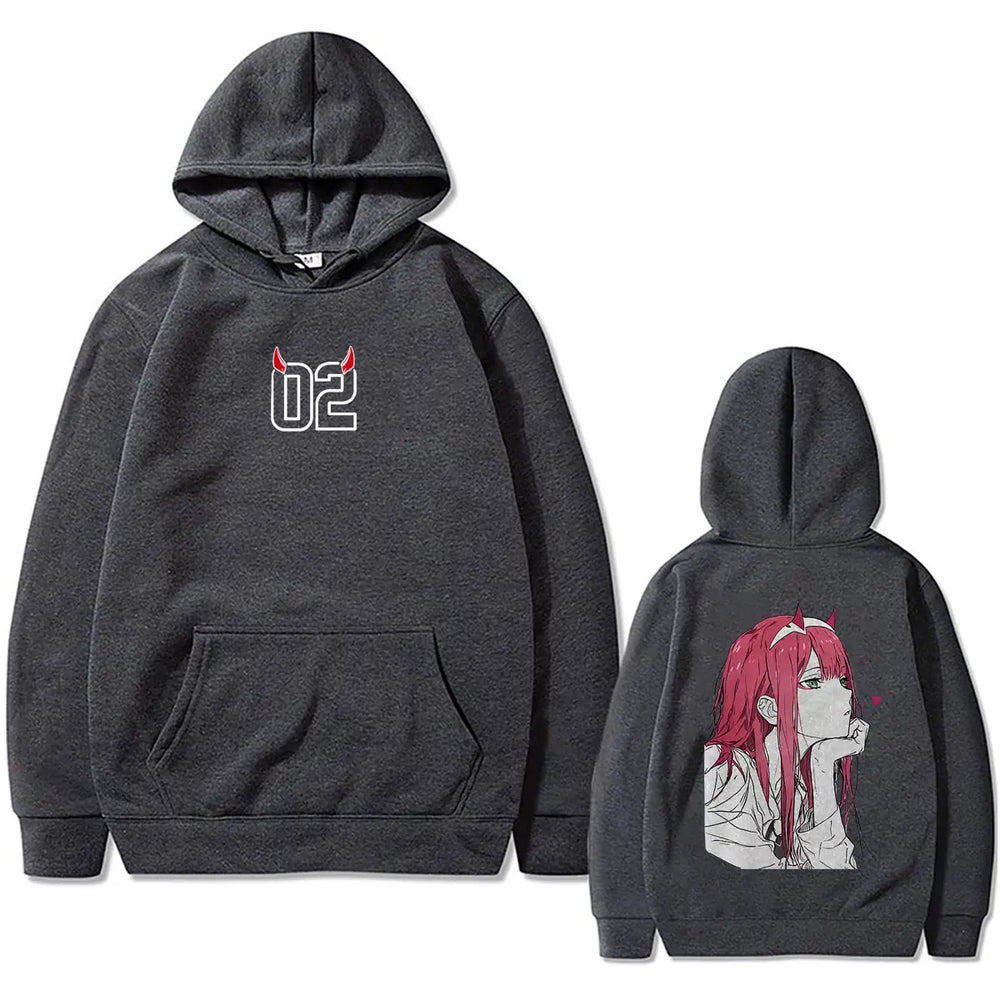Darling in the Franxx Zero Two Graphic Hoodie – Y2K Vintage Oversized Pullover 8
