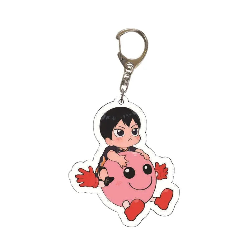 Acrylic Haikyuu Hinata Shoyo Tobio Kageyama Anime Keychain Jewelry Campus Related Products Cultural Friends Gift Bag Charms New