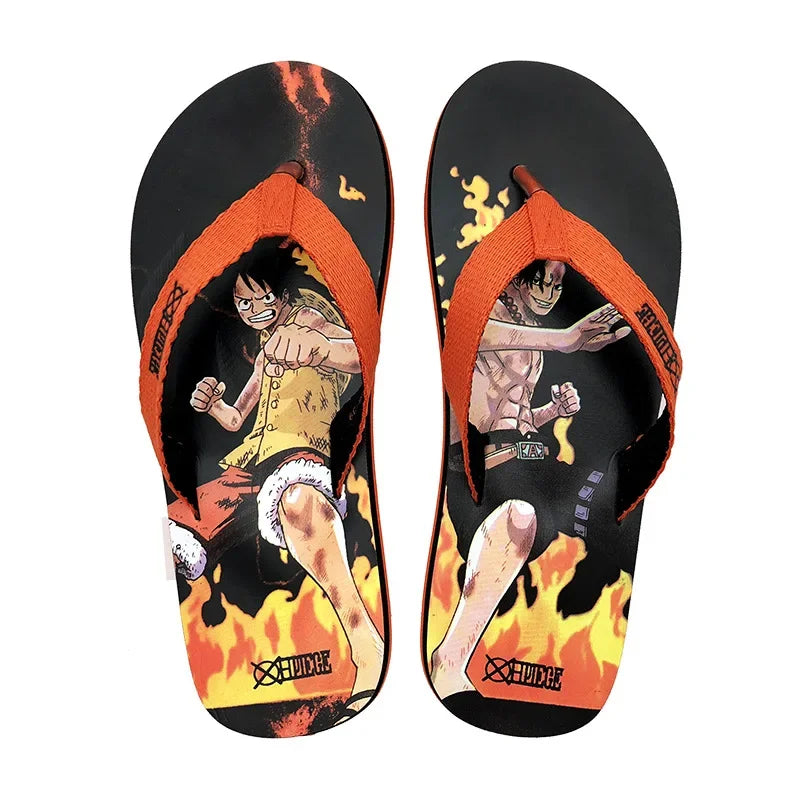 One Piece Roronoa Zoro Slippers Anime Sandals Women Men Home Bathroom Non Slip Flip Flops Outdoor Summer Beach Slides