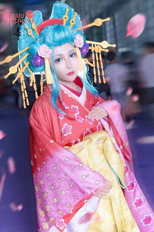 One Piece Wano Country Kozuki Hiyori Cosplay Costume – Anime Kimono Outfit 5
