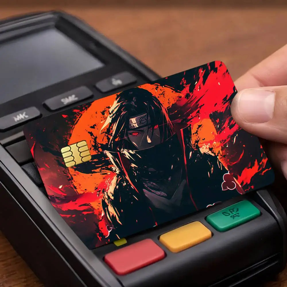 Uchiha Itachi Anime Credit Card Sticker & Bus Pass Skin – 4PCS Waterproof Decal Set 5