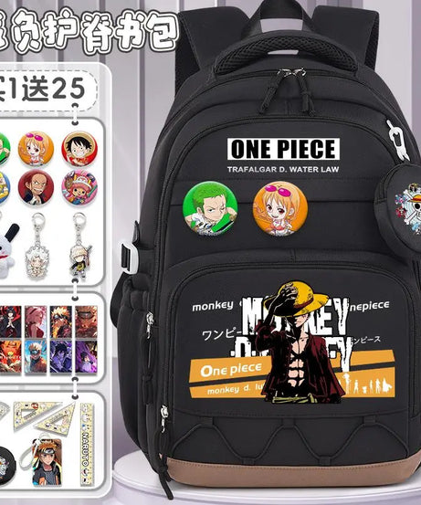 One Piece Luffy Backpack – Large Canvas School & Travel Bag