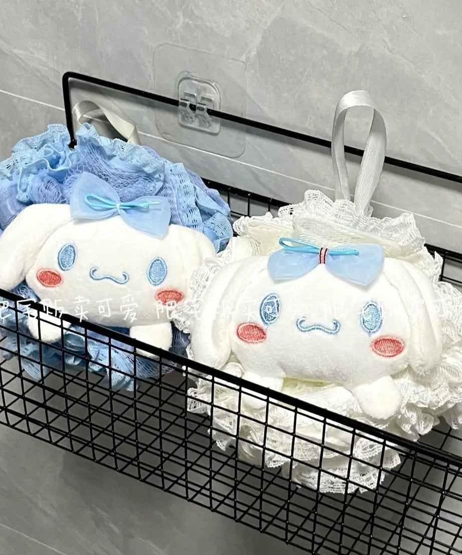 Sanrio Jade Dog Large Bath Ball Lace Cute Girl Bath Bubble Ball Back Rubbing Bath Artifact