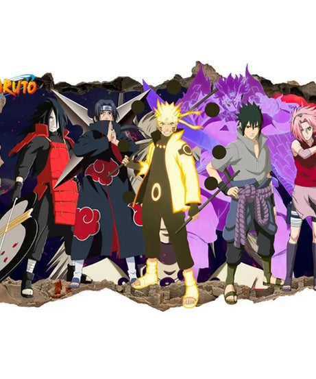 Naruto Wall Stickers, Personalized 3D Three-dimensional Adhesive Wall Stickers, Waterproof Glass Stickers, Decorative Paintings
