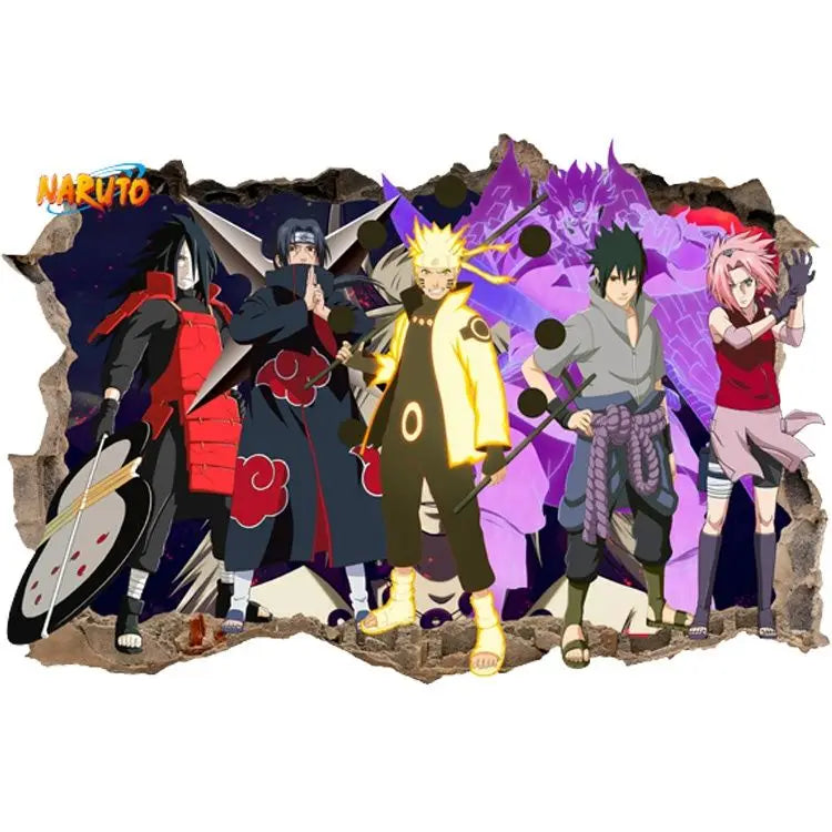 Naruto Wall Stickers, Personalized 3D Three-dimensional Adhesive Wall Stickers, Waterproof Glass Stickers, Decorative Paintings