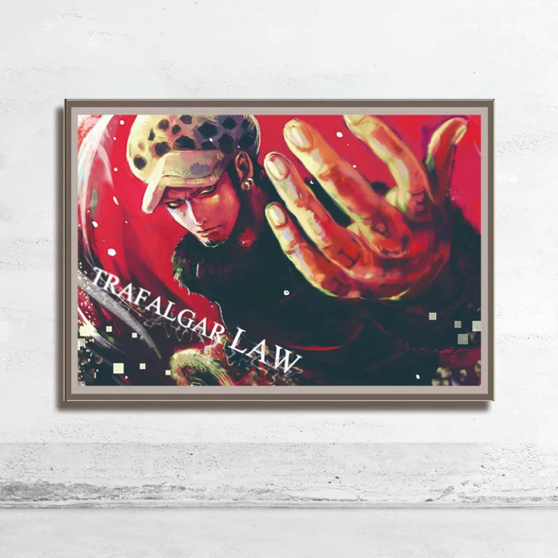 One Piece Wall Art – Trafalgar Law & Eustass Kid Anime Poster Decor