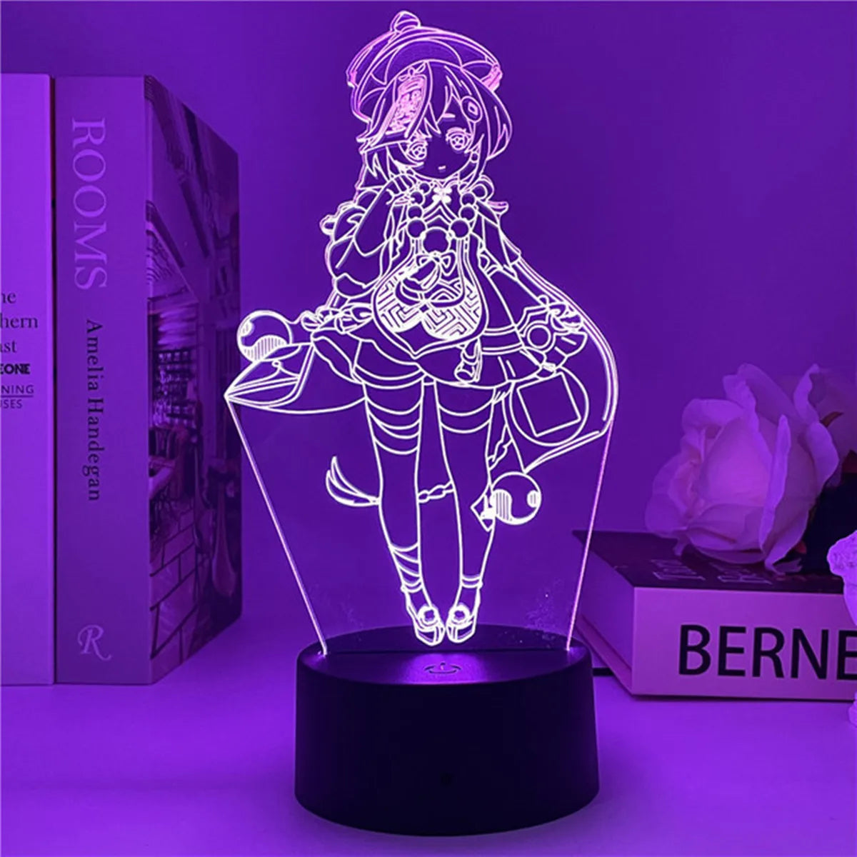 Newly Genshin Impact Night Light Yae Miko Game Figures Acrylic Stand Model 3D Table Lamp Kids Git Acrylic Bedside lamp