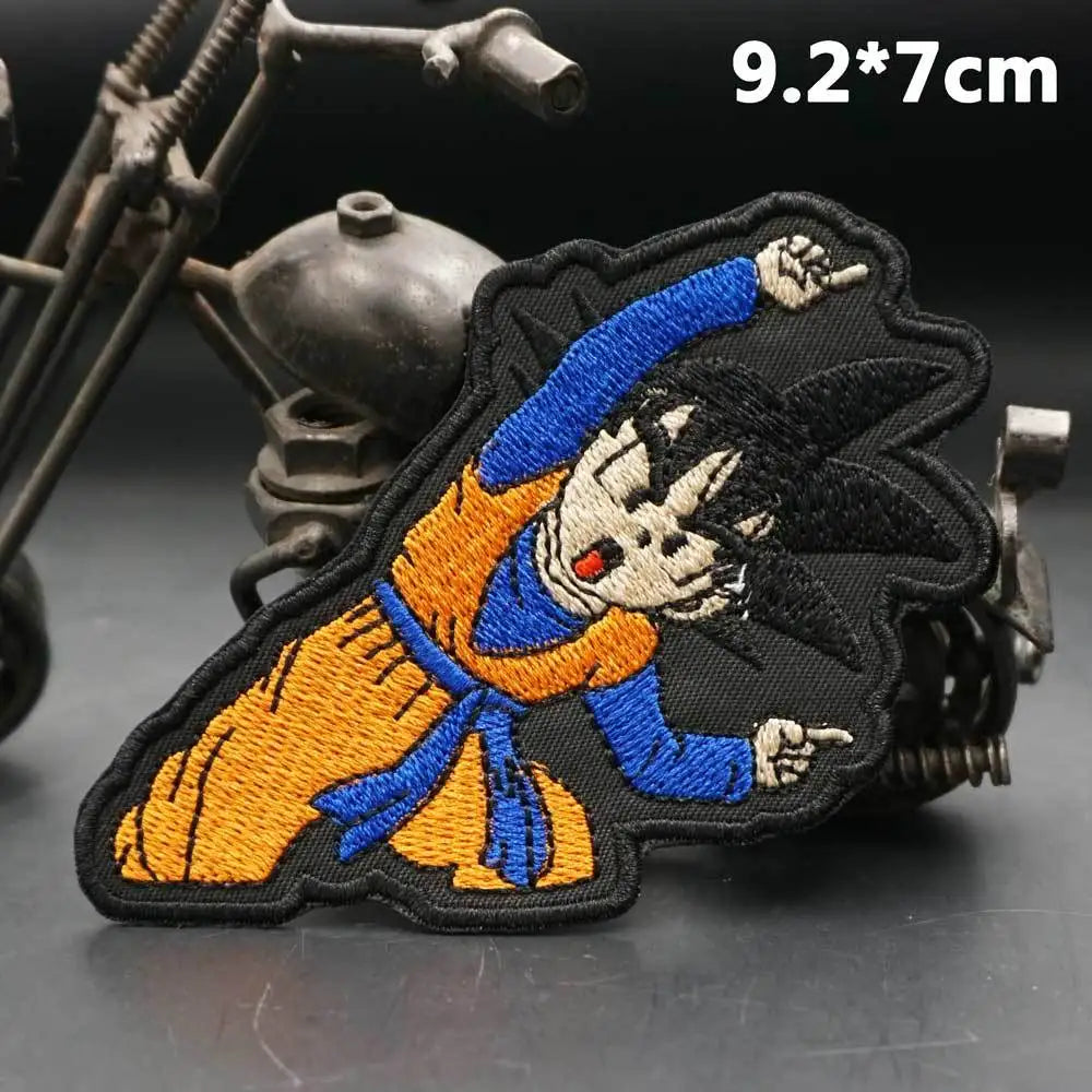 Dragon Ball Animation Peripherals Creative Kawaii Son Goku Vegeta Majin Buu Clothes Patches Embroidered Velcro Badges