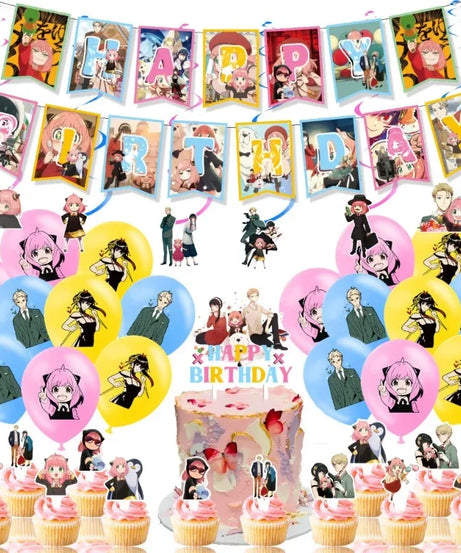 Spy X Family Birthday Decoration Foil Balloon Disposable Tableware Set Anya Yor Forger Twilight for Kids Birthday Party Supplies