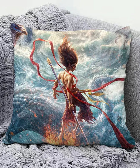 Ne Zha anime peripherals pillows cute personality creative fashion living room sofa bedroom cushions holiday gift