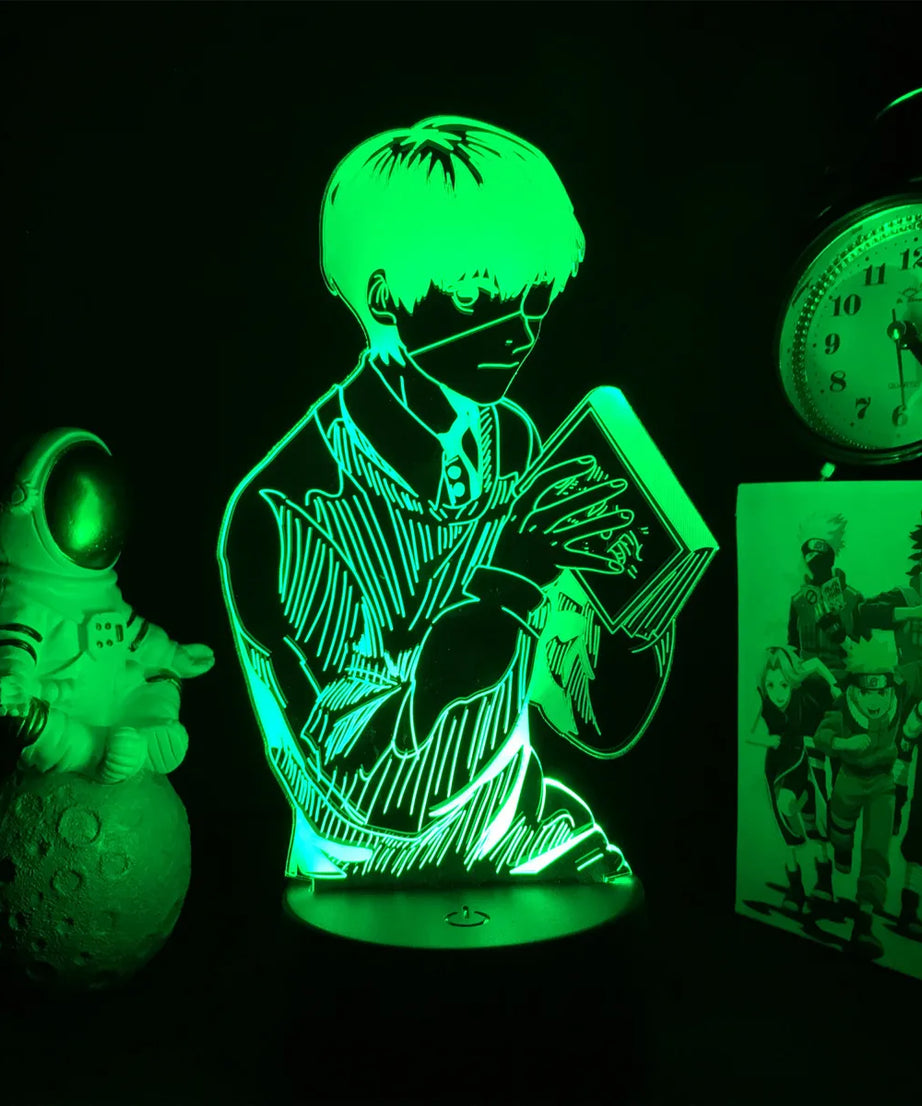 Anime Tokyo Ghoul Glowing Acrylic Stand Ken Kaneki Figure Nightlight for Reading Room Decor Light Gift for Birthday Table Lamp