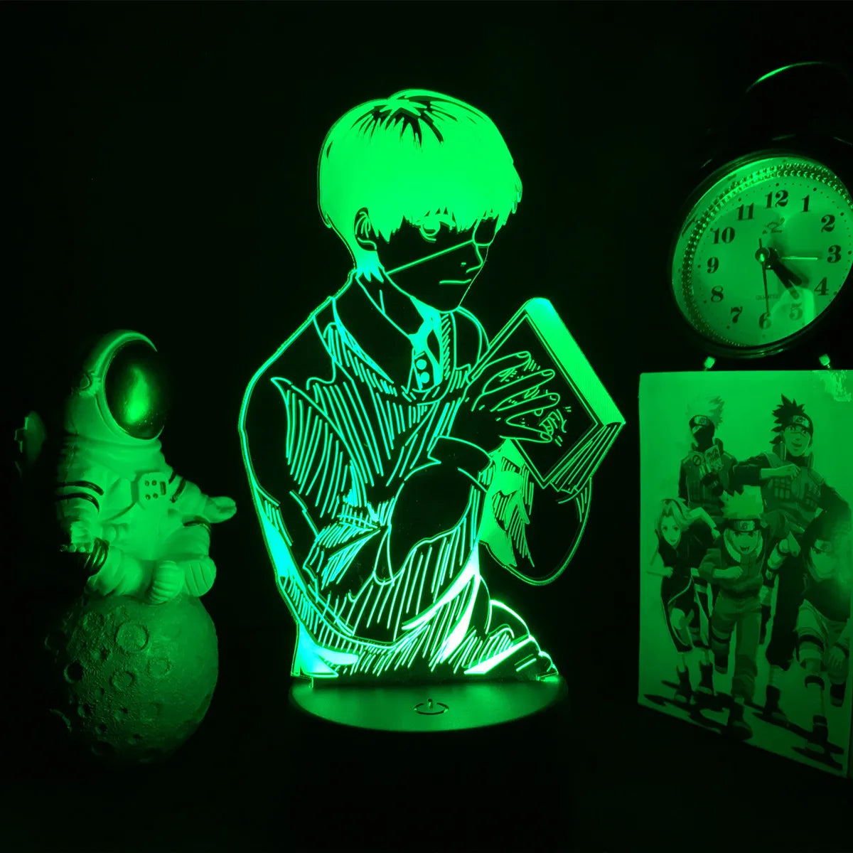 Anime Tokyo Ghoul Glowing Acrylic Stand Ken Kaneki Figure Nightlight for Reading Room Decor Light Gift for Birthday Table Lamp