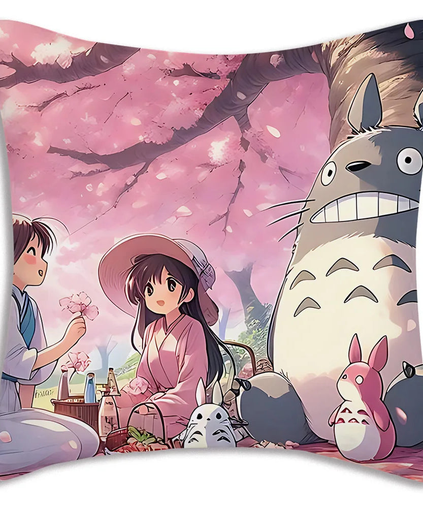 Anime T-TotoroS Kawaii Pillow Covers Cartoon Sofa Decorative Home Double-sided Printing Short Plush Cute Cushion Cover