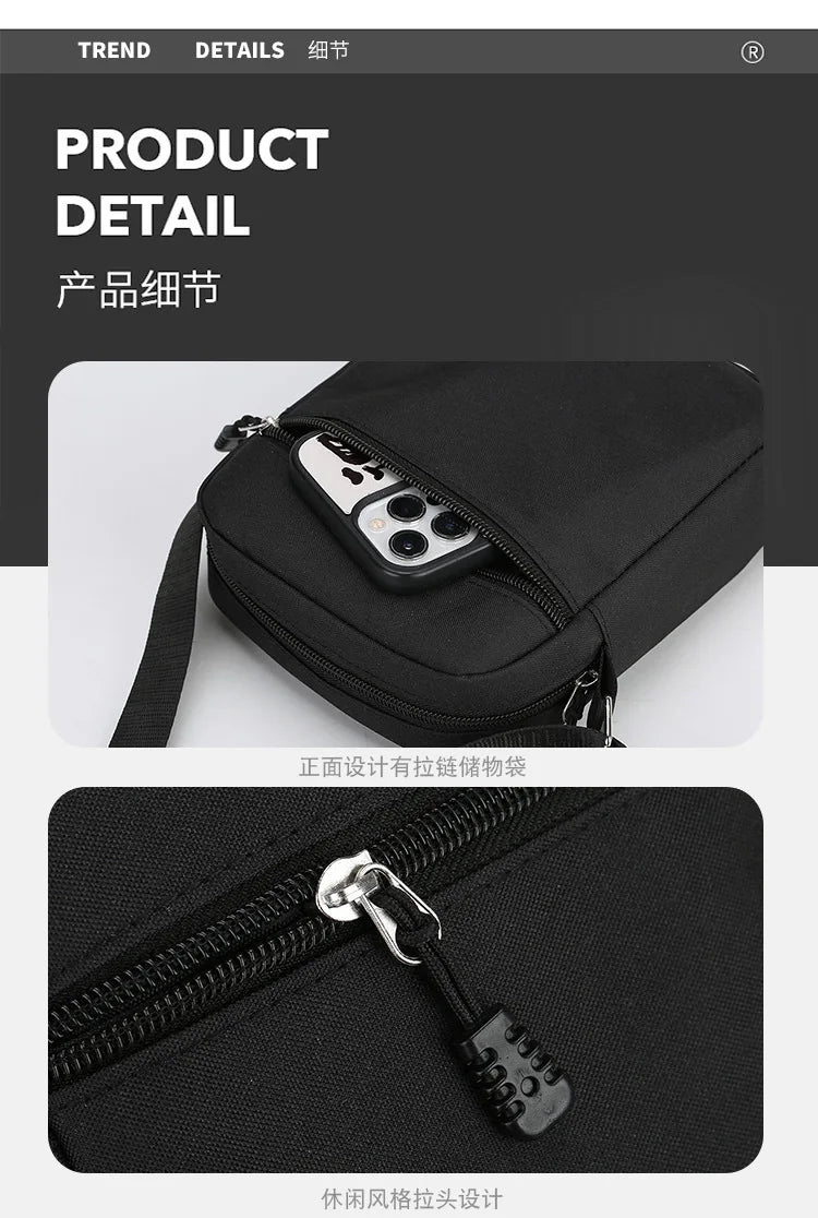 One Piece Men Shoulder Bag Anime Luffy Zoro Boy Oxford Cloth Crossbody Zipper Messenger Bags Outdoor Travel Small Phone Pouch