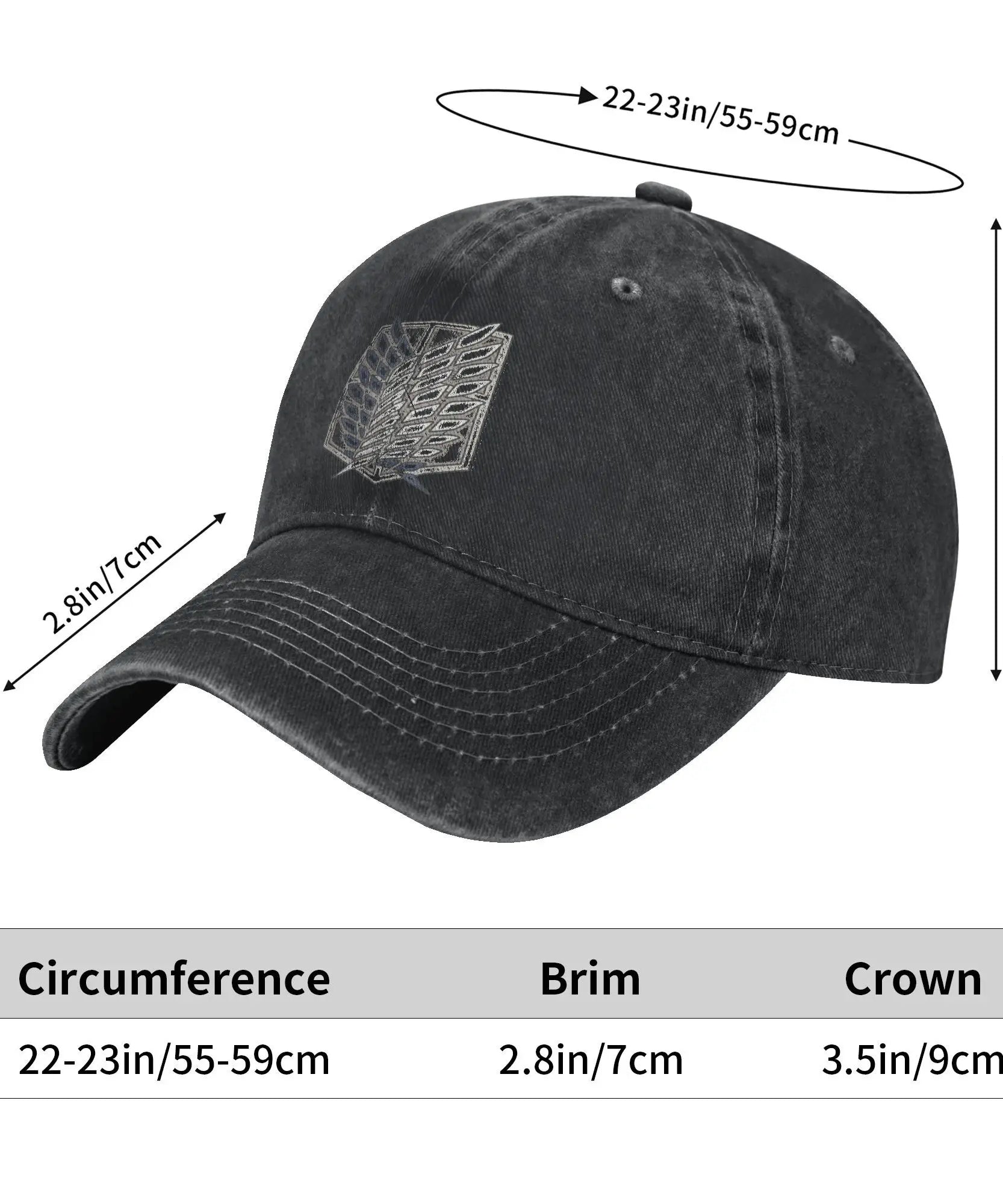 Attack On Titan Distressed Scout Symbol Anime Baseball Caps Vintage Distressed Cotton  Snapback Cap Unisex Travel  Gift Hats Cap