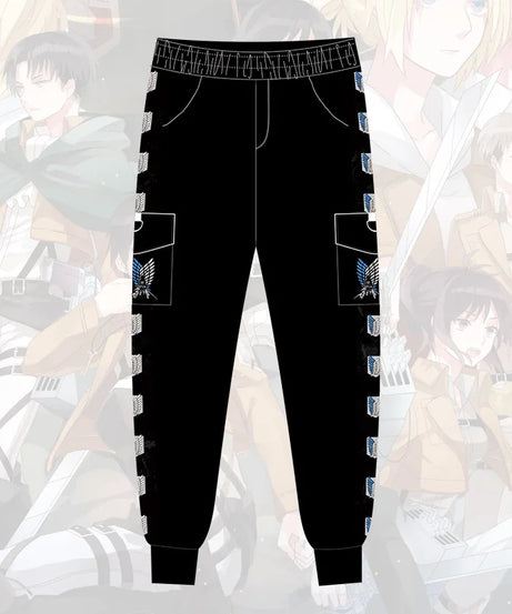 Attack on the Giants Free Corps Anime Peripherals Winter Male and Female Couples Casual Overalls Trousers Sweatpants Pants Gifts