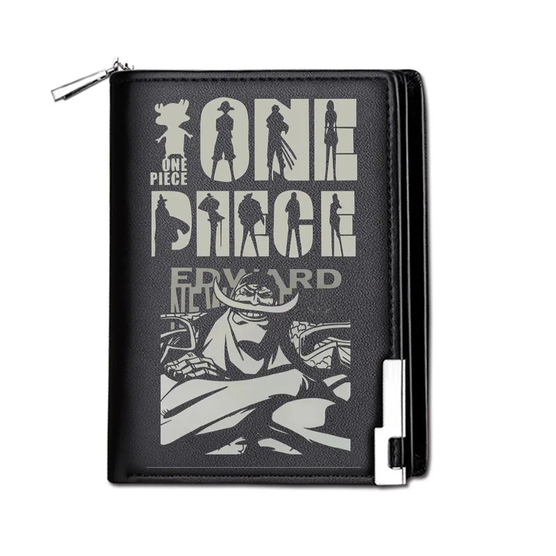 One Piece Luffy Ace Anime Peripheral Zipper PU Wallet Handsome Personality Boy Print Coin Purse Short Card Pack Gift Wholesale