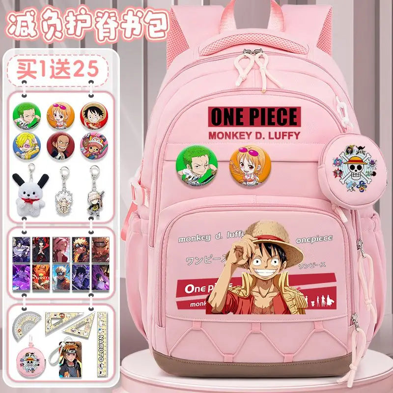 One Piece Luffy Backpack – Large Canvas School & Travel Bag