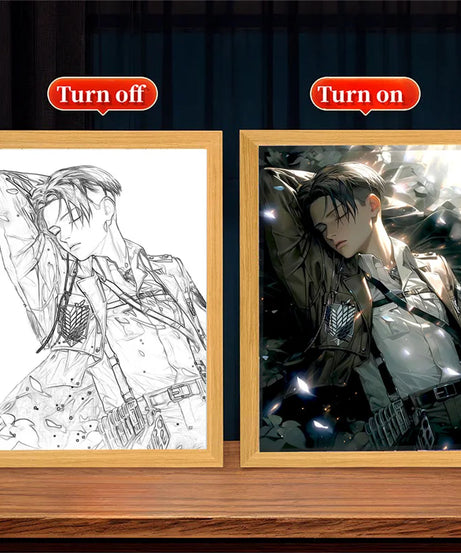 Anime Attack on Titan Night Light Painting Picture Frame Room Decor Home Wall Decorative Art For Bedroom Friends Gifts Moon Lamp