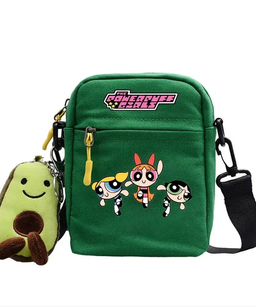 The Powerpuff Girls children's cute student versatile shoulder bag personality casual crossbody bag holiday gift kawaii