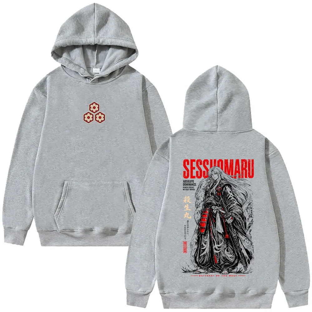 Inuyasha Sesshomaru Graphic Hoodie Unisex Oversized Harajuku Anime Streetwear Sweatshirt 3