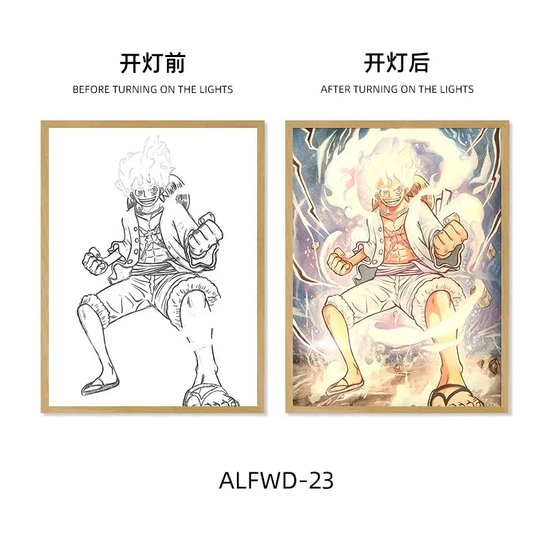 Sun God Nika Luffy Light-Up Frame – One Piece LED Desktop Decor