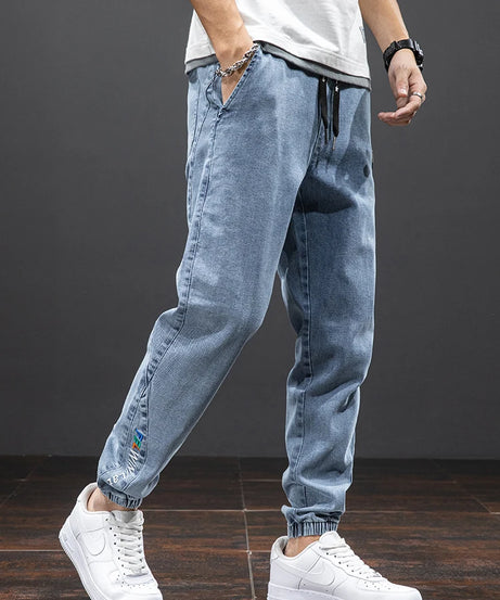 Spring Summer Black Blue Cargo Jeans Men Streetwear Denim Jogger Pants Men Baggy Harem Jean Trousers Plus Size 6XL 7XL 8XL