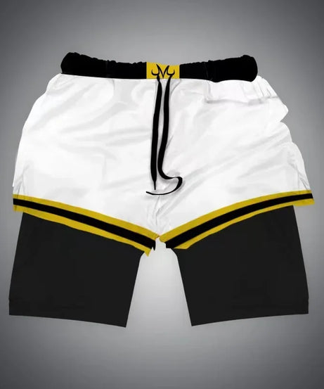 One Piece x Naruto x Dragon Ball 2-in-1 Men’s Gym Shorts – Quick-Dry & Breathable Sportswear