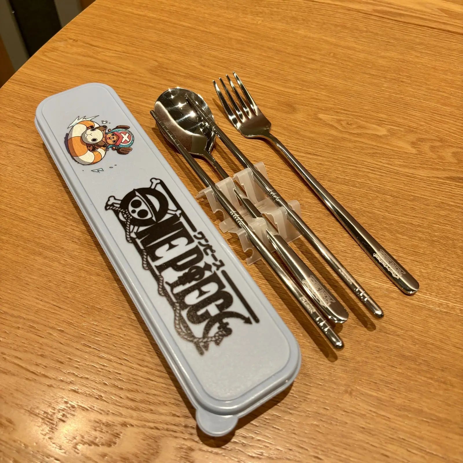 New ONE PIECE Anime Nika Luffy Chopper 304 Stainless Steel Portable Tableware 304 Spoon Fork Chopsticks Student Party Gift