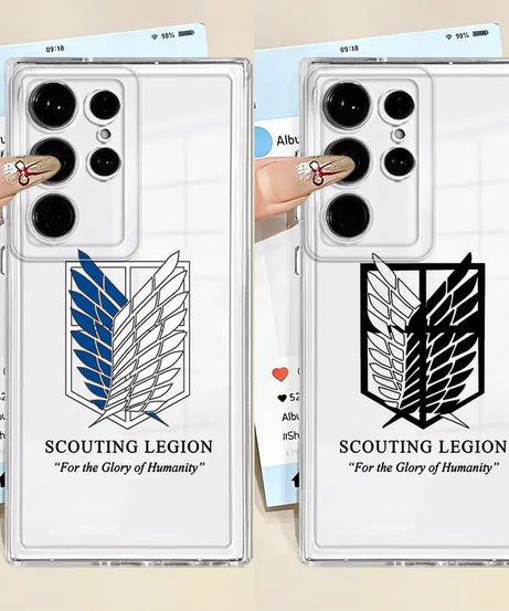 Clear Soft Case for Samsung Galaxy Note 10 20 Ultra S25 Ultra S21 S23 S24 FE S10 Plus S22 S20 Attack On T-Titan Logo