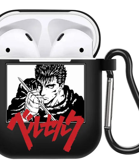 anime Berserk Guts Zodd Earphone Case For AirPods4 1 2 3 Pro Black Soft silicone wireless Bluetooth headphone case