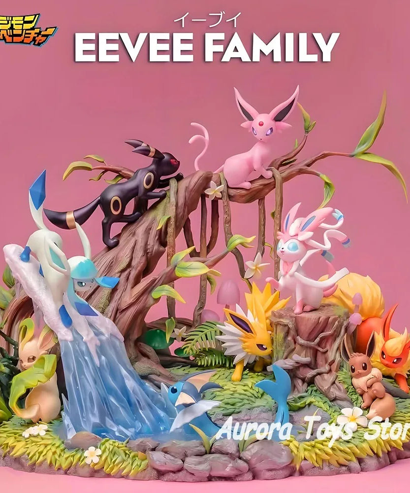 27cm/10.63in Anime Pokemon Figure Eeveelution Action Figure PVC Model Statue Collection Desktop Decoration Toys