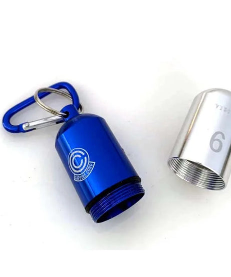 Dragon Ball Aluminum Alloy Keychain Toy Bulma Capsule Creative Keyring Portable Pill Box Container Pendant Birthday Gifts