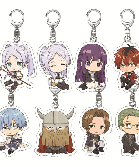 Frieren: Beyond Journey'S End Acrylic Anime Cute Keychain Jewelry Bag Pendant Gift Figure Key Ring Girl Badge Charms Wholesale